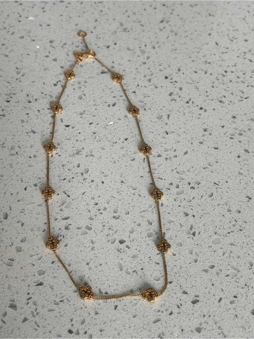 Julie Vos Gold Adjustable Filigree Station Necklace - Gold Tone